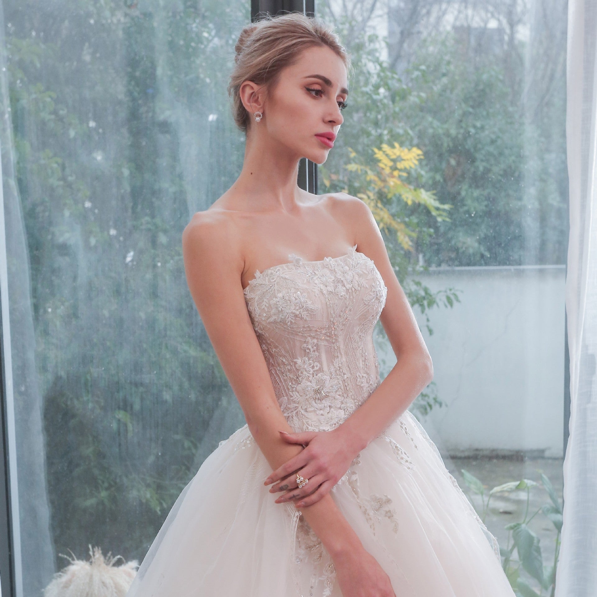Romantic Strapless Ballgown Wedding Dress Chic and Stunning - Rosymae