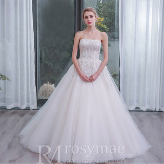 Romantic Strapless Ballgown Wedding Dress Chic and Stunning - Rosymae
