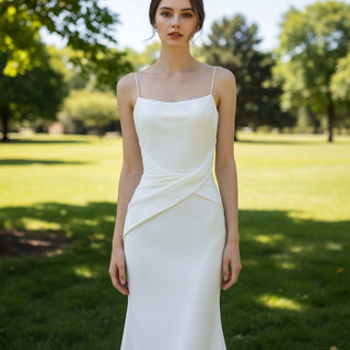 Satin Straps & Spaghetti Straps Mermaid Wedding Dress - Rosymae