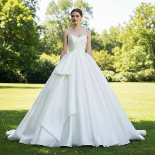 Satin Wedding Dresses & Gowns with Classic Ball Gown - Rosymae