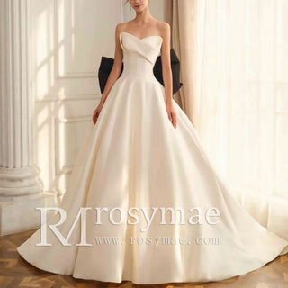 satin-wedding-dresses-with-bowknot