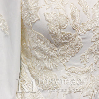 Scoop Long Sleeve Mermaid Wedding Dress with Trumpet Skirt - Rosymae