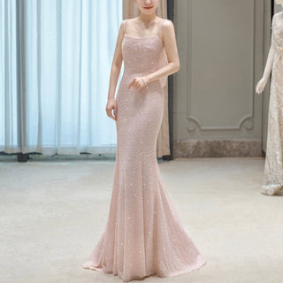 Wide Strap Special Occasion Dresses Formal Gowns in Sequin