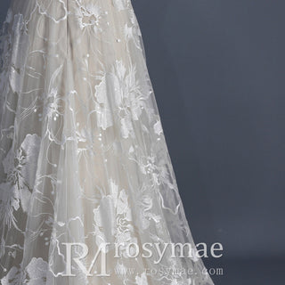 Spaghetti Strap A Line Lace Wedding Dresses Bridal Gowns - Rosymae