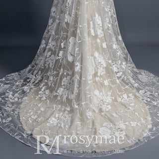Spaghetti Strap A Line Lace Wedding Dresses Bridal Gowns - Rosymae