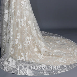 Spaghetti Strap A Line Lace Wedding Dresses Bridal Gowns - Rosymae