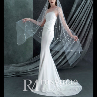 Elegant Simple Spaghetti Straps Mermaid Bridal Wedding Dress
