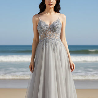 Spaghetti Strap Special Occasion Dresses Prom Gowns with Slit - Rosymae