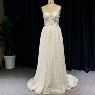Spaghetti Strap Sweetheart Neckline Column/Sheath Wedding Dress - Rosymae