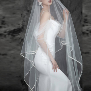 Spaghetti Straps Simple Satin Mermaid Wedding Dress with Open Back