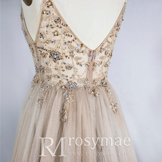Spaghetti Straps Mother of The Bride Dress With High Slit - Rosymae