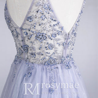 Spaghetti Straps Mother of The Bride Dress With High Slit - Rosymae