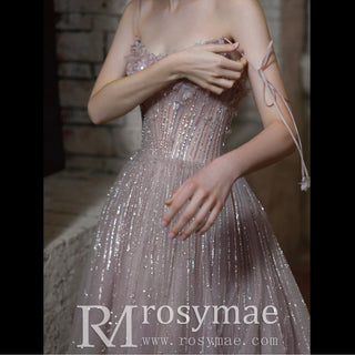 Sparkly Formal Dresses Evening Gowns with Spaghetti Straps