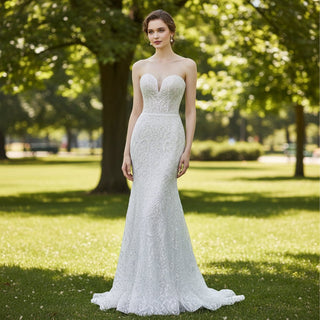 Sparkly Sequin Lace Mermaid Wedding Dresses - Rosymae