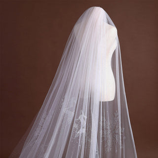 Star Long Wedding Head Veil for Bridal - Rosymae