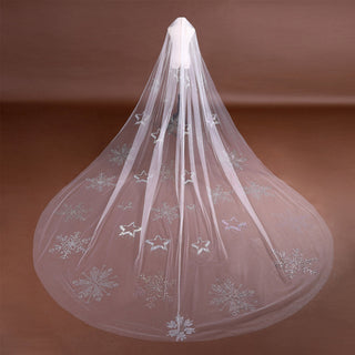 Star Long Wedding Head Veil for Bridal - Rosymae
