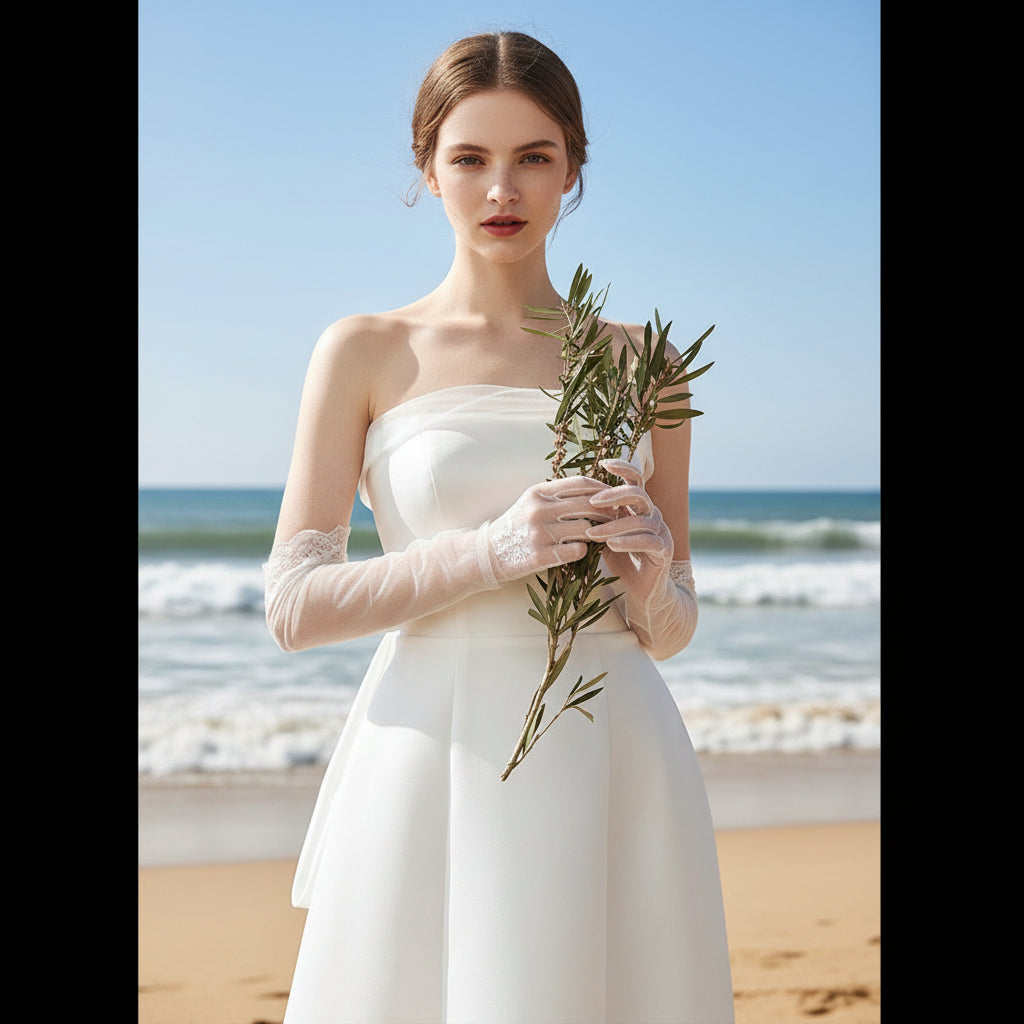 Strapless Straight Neckline Satin A-line Wedding Dress Bridal Gown White / 16W Strapless Straight Neckline Satin A-line Wedding Dress Bridal Gown White / 16W