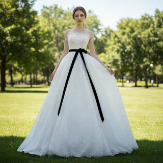 Strapless Country Wedding Dresses Simple Lace Beach Bridal Gowns - Rosymae
