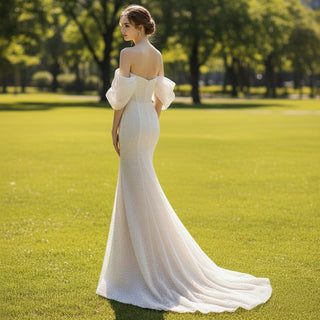 Strapless Curve Neckline Mermaid Wedding Dress - Rosymae