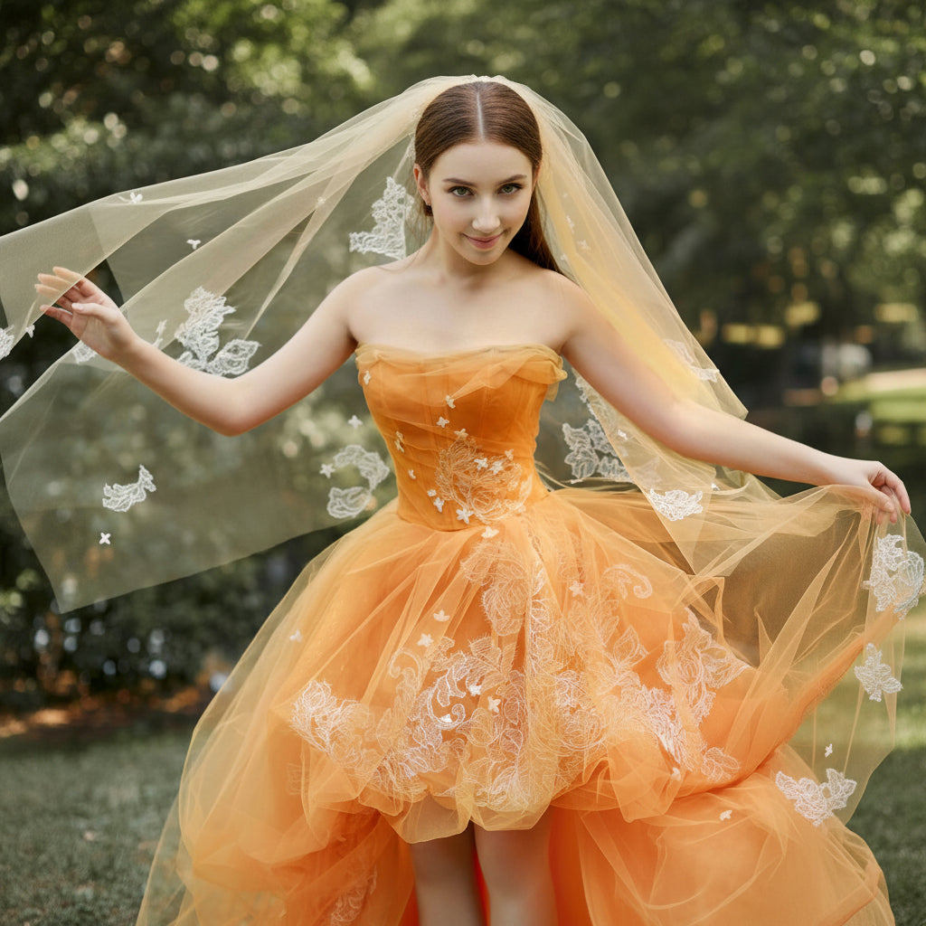 Strapless Orange Tulle Homecoming Dress Prom Party Gown Rosymae Strapless Orange Tulle Homecoming Dress Prom Party Gown Rosymae