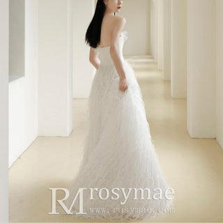 Strapless Ostrich Feather Wedding Dresses for the Couture Bride