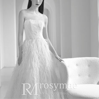 Strapless Ostrich Feather Wedding Dresses for the Couture Bride