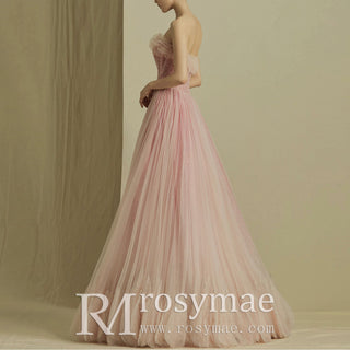 Pink Sequin Sparkly Evening Party Dress Strapless Formal Prom Gown