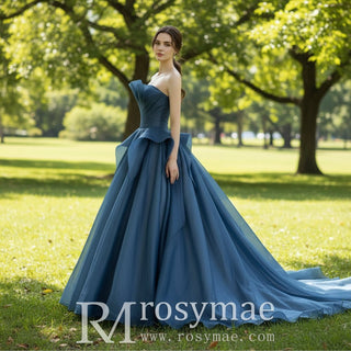 Strapless Ruffle Formal Dresses Prom Party Gowns for Women - Rosymae