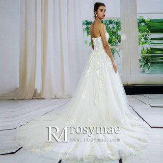 Sweetheart Color Embroidery Flower Lace Bridal Wedding Dresses