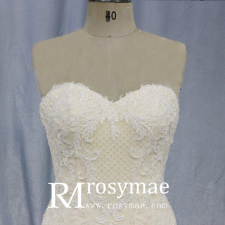 Strapless Sweetheart Neckline Lace Mermaid Wedding Dresses - Rosymae