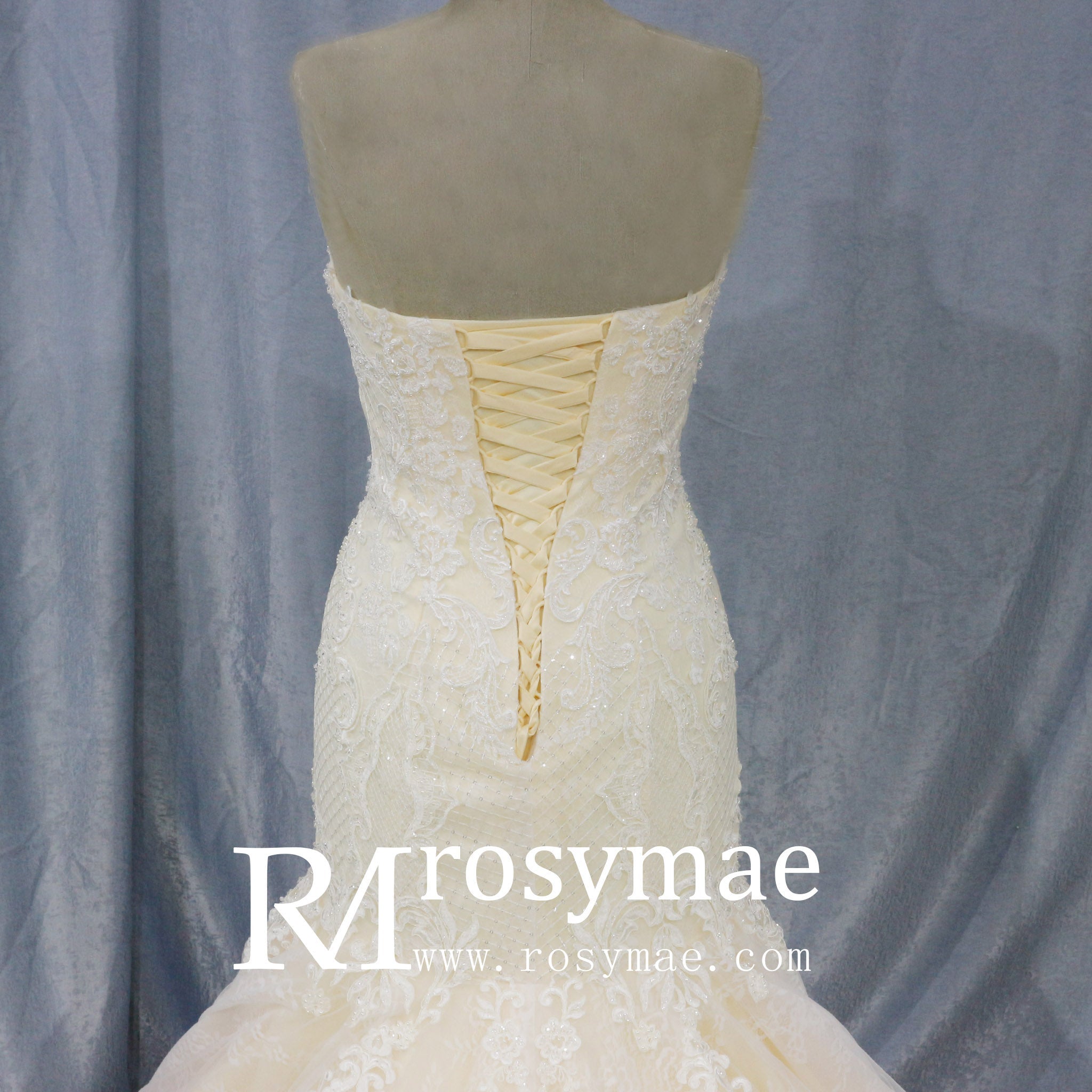 Strapless Sweetheart Neckline Lace Mermaid Wedding Dresses - Rosymae
