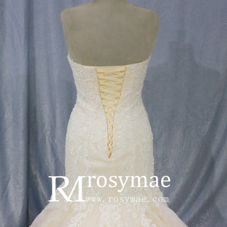 Strapless Sweetheart Neckline Lace Mermaid Wedding Dresses - Rosymae