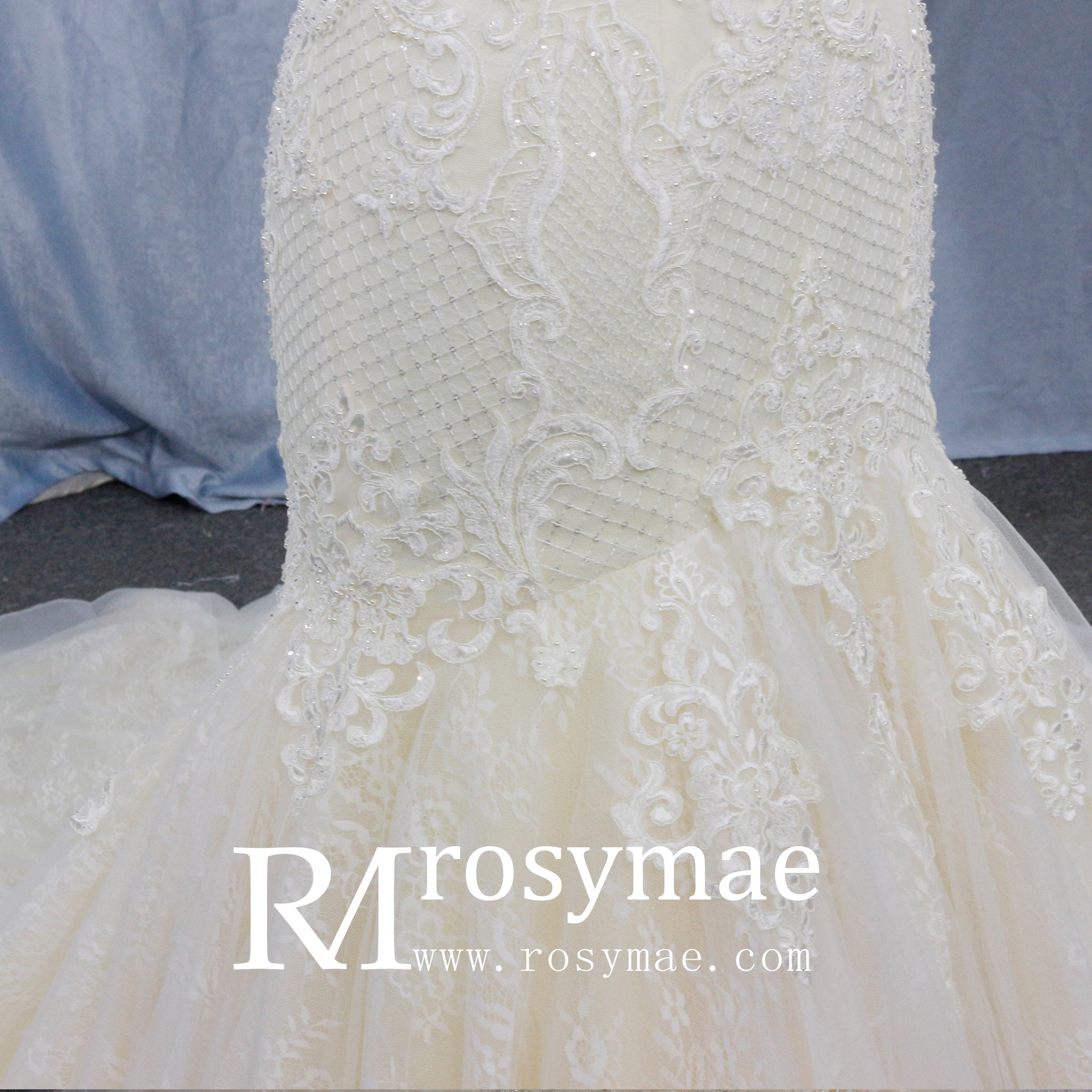 Strapless Sweetheart Neckline Lace Mermaid Wedding Dresses - Rosymae