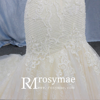 Strapless Sweetheart Neckline Lace Mermaid Wedding Dresses - Rosymae