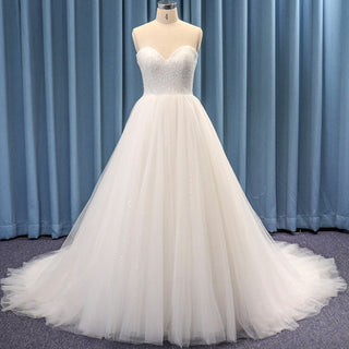 Princess Crystals Beaded Puffy Ball Gown Bridal Wedding Dresses