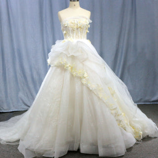 Strapless Ball Gown Wedding Dress With Tulle Skirt