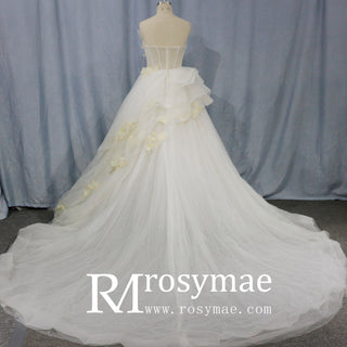 Strapless Ball Gown Wedding Dress With Tulle Skirt