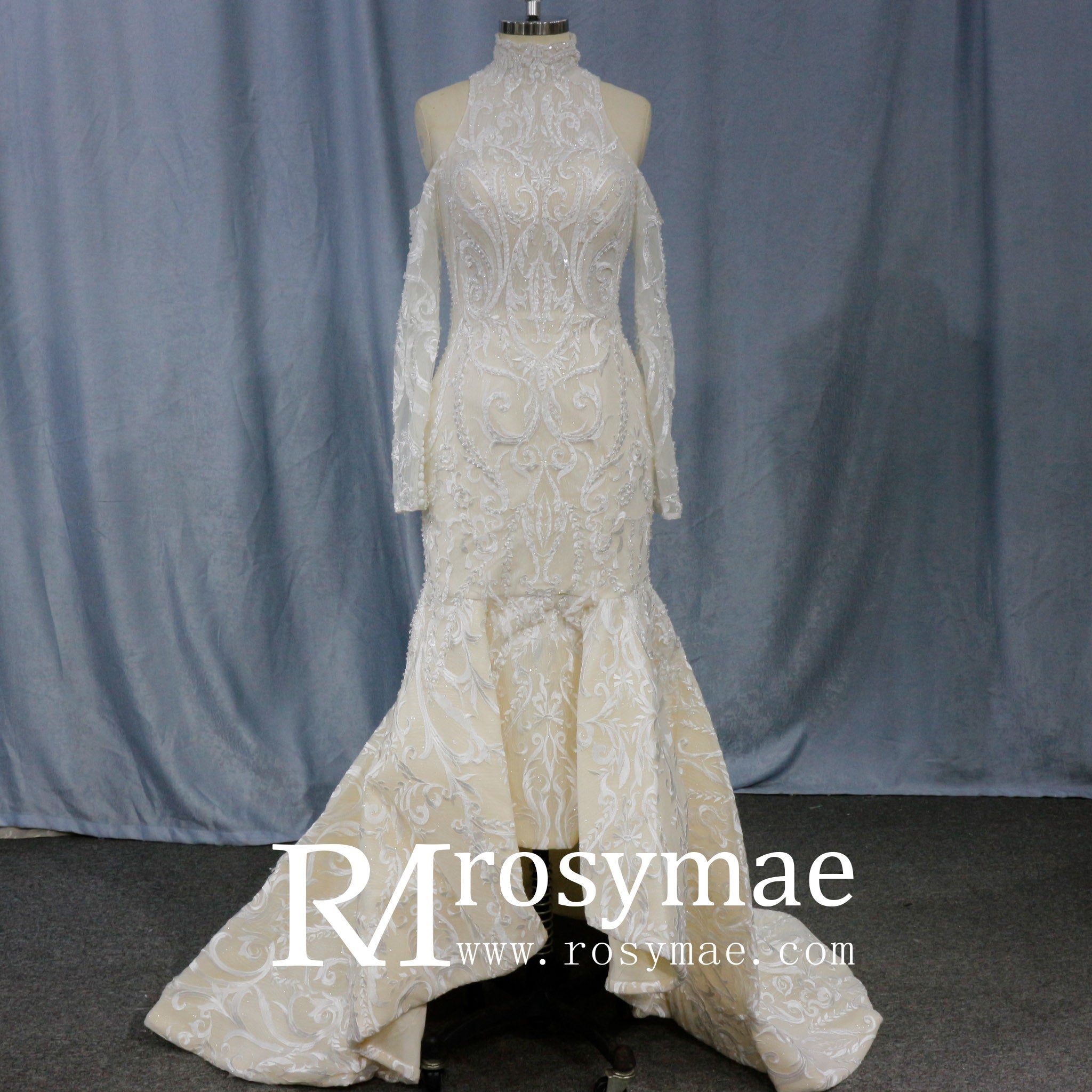Stylish Off The Shoulder O-Neck Wedding Dresses For Brides - Rosymae