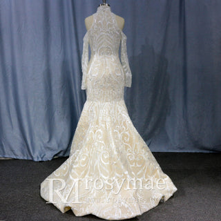 Stylish Off The Shoulder O-Neck Wedding Dresses For Brides - Rosymae