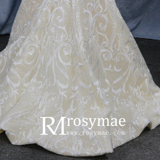 Stylish Off The Shoulder O-Neck Wedding Dresses For Brides - Rosymae
