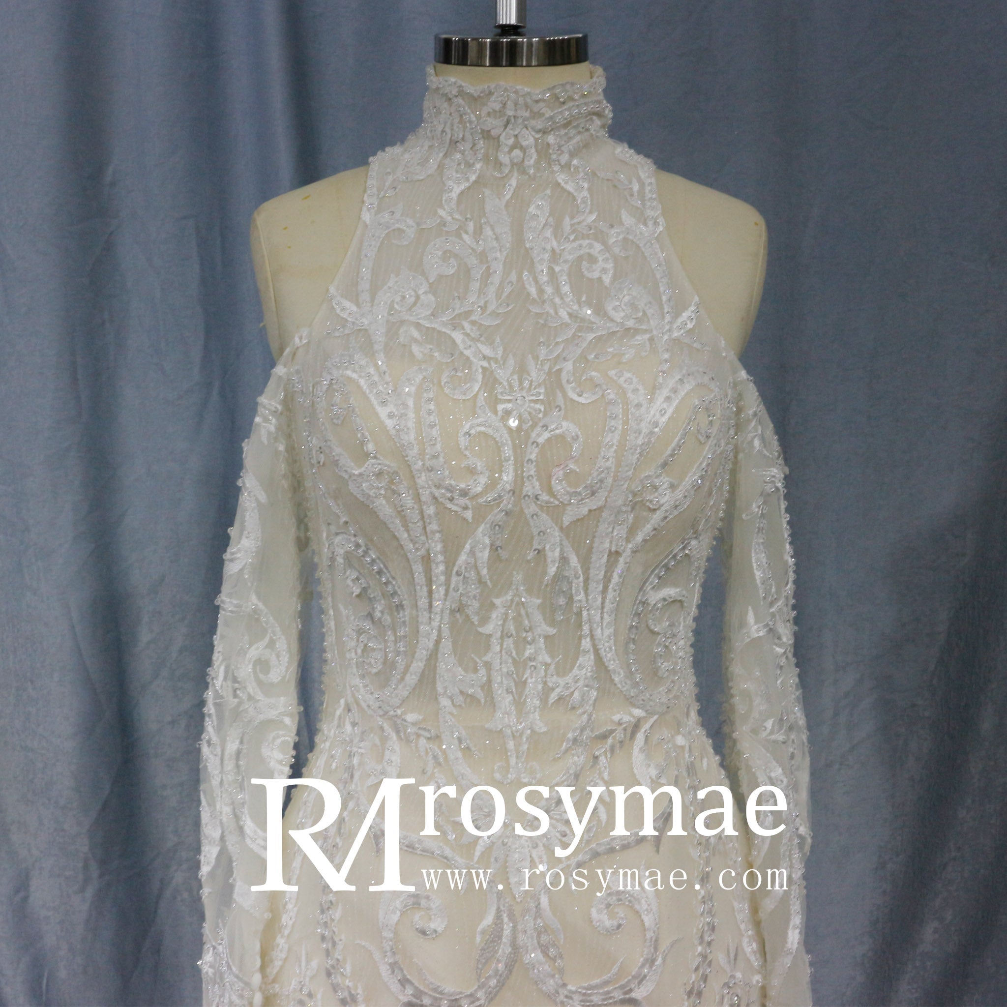 Stylish Off The Shoulder O-Neck Wedding Dresses For Brides - Rosymae