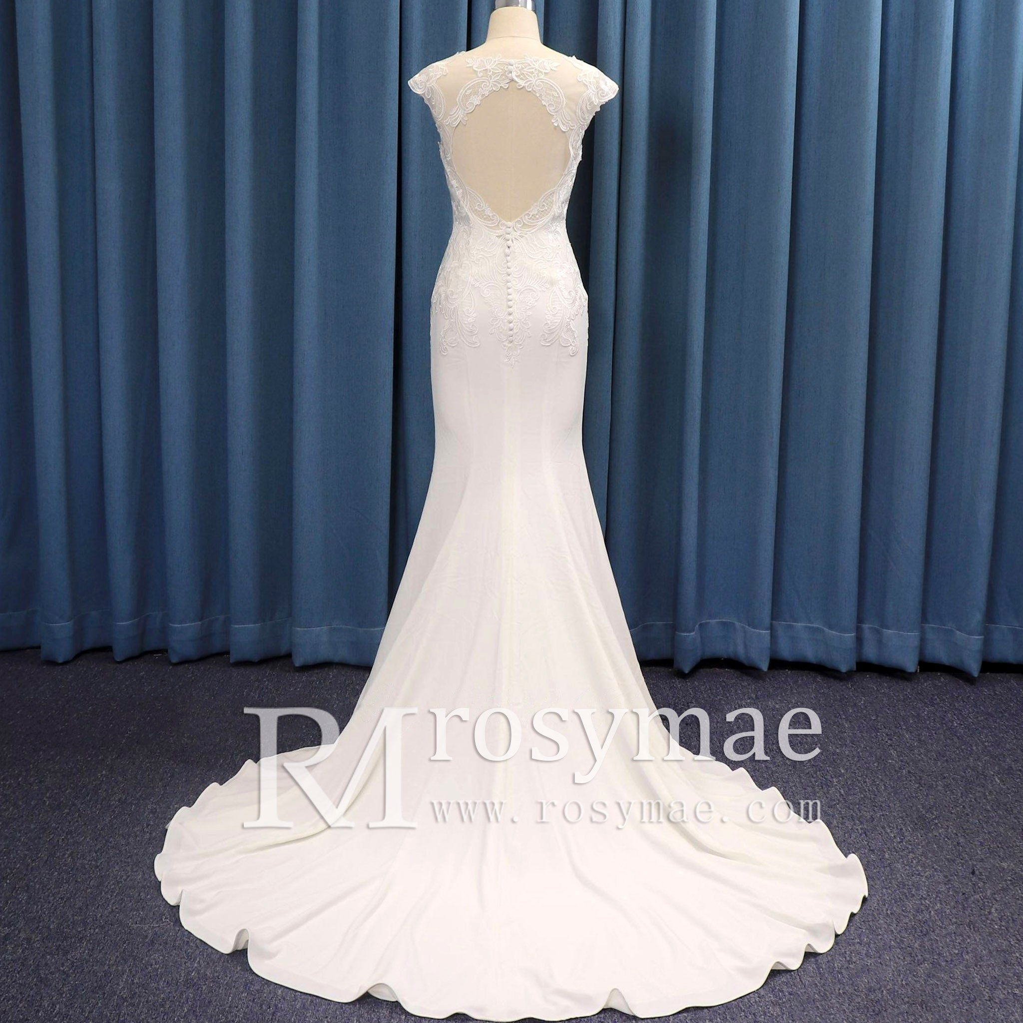 Sweetheart Neckline Bridal Gowns Wedding Dress Cap Sleeve - Rosymae