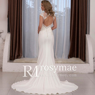 Sweetheart Neckline Bridal Gowns Wedding Dress Cap Sleeve - Rosymae