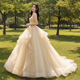 Sweetheart Neckline Gold Formal Dresses & Evening Gowns - Rosymae