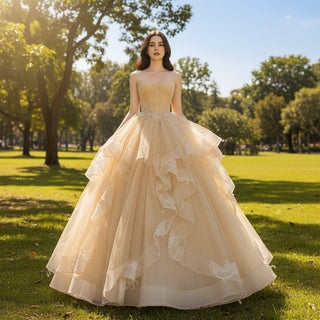 Sweetheart Neckline Gold Formal Dresses & Evening Gowns - Rosymae
