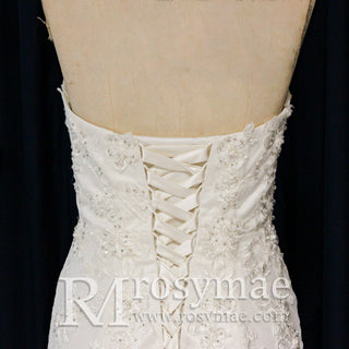 Sweetheart Neckline Strapless Crepe Mermaid Wedding Dresses - Rosymae