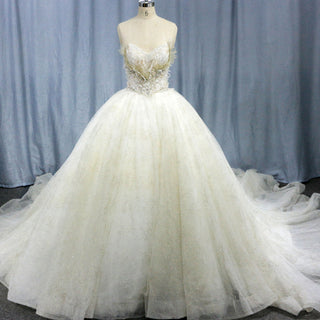 sweetheart-tulle-ball-gown-wedding-dresses-beading-bridal-gown