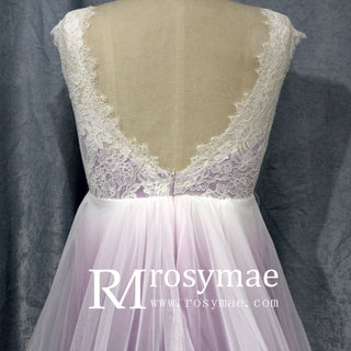 Tank Strap V Neck A Line Plus Size Wedding Dresses for Short Brides - Rosymae