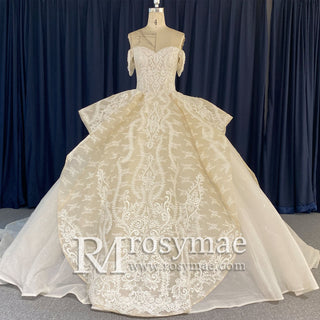 Trendy Traditional Sweetheart Off-the-Shoulder Wedding Dress - Rosymae