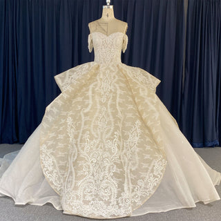 Trendy Traditional Sweetheart Off-the-Shoulder Wedding Dress - Rosymae